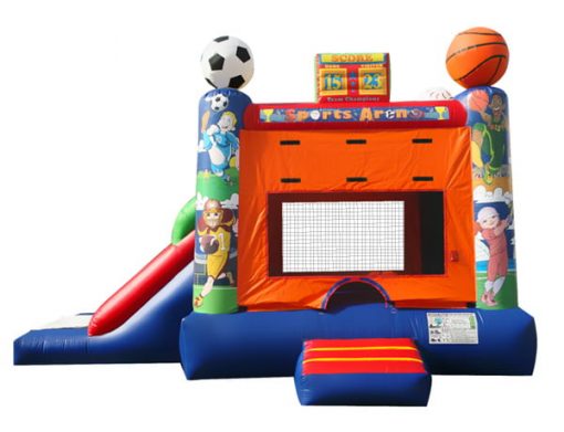 Sports theme inflatable bounce house with slide for kids party ideas Greensboro,  Bouncehouse, Sports
