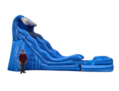 17 Blue Wave Waterslide Moonwalk Slider Elon,  Dual Lanes, Inflatable Slide, Water Fun, Waterslide