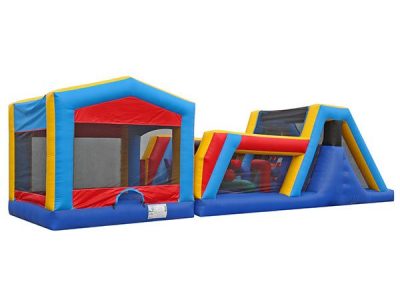 45' Bouncehouse Obstacle Course Rental Greensboro,  Activity, Games, Gladiators, Interactive, Ninja, Obstacle Course